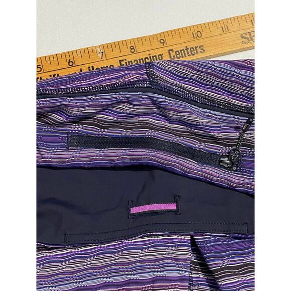 Lululemon Cropped Yoga Leggings Women’s Size 8 – lil9 Purple Stripe - Picture 5 of 11